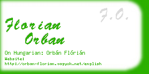 florian orban business card